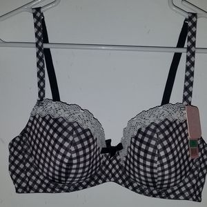 Affinitas Padded Push up Bra [Blk/Wht Check - 441]